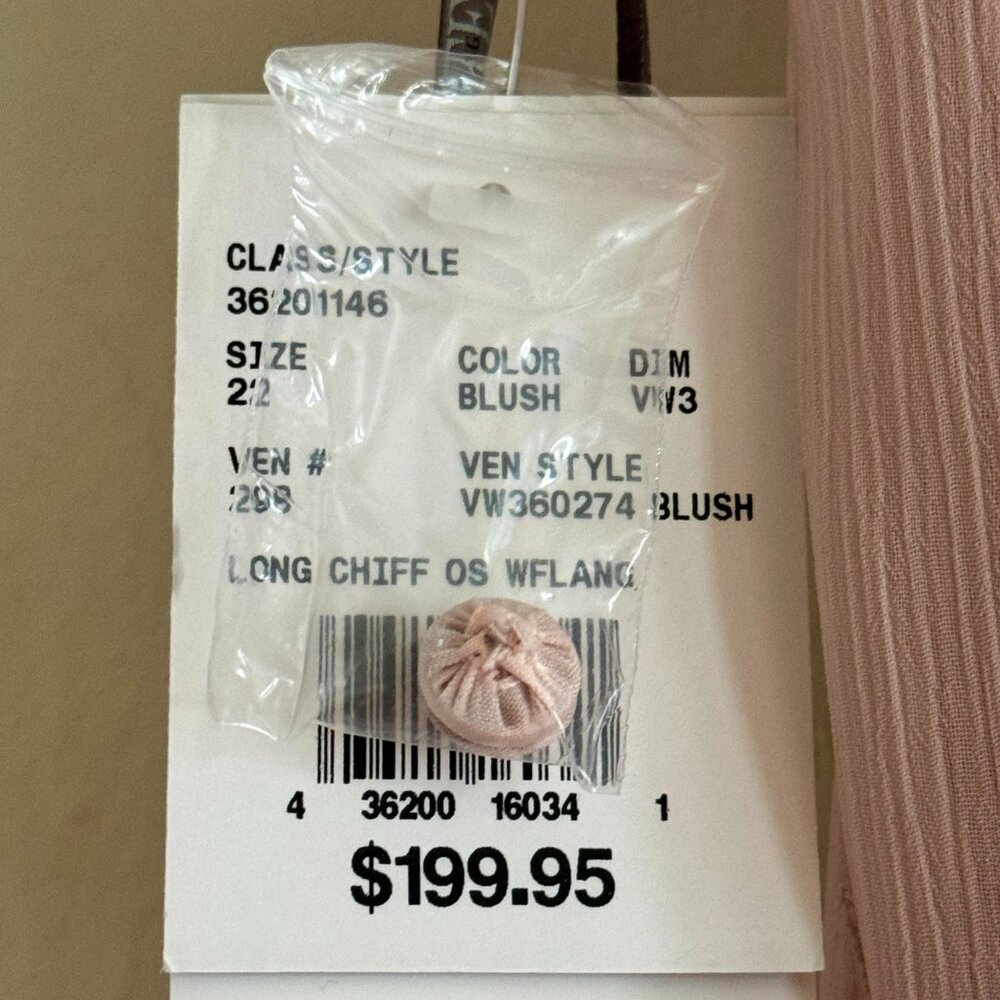 Vera Wang "WHITE" David's Bridal blush one shoulder ruffle maxi dress 2X - Picture 11 of 12